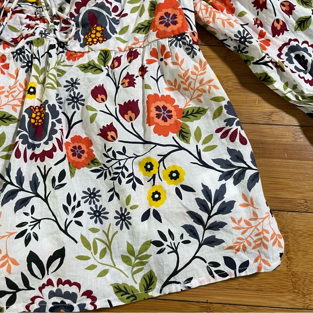 Velvet by Graham & Spencer Stass Floral Multicolor Floral Cotton Babydoll Blouse - Picture 8 of 13